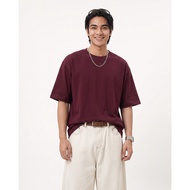 DAPPER | Textured Maroon Oversized T-Shirt - 6703TRHO