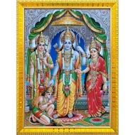 Large Size shri Ram darbar ram sita with laxman and hanuman ji Giving blessing Poster Puja room temp