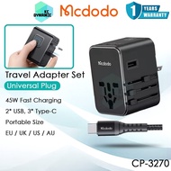 Mcdodo CP-327 Universal Travel Adapter 45W Fast Charging Charger Travel Plug Socket Universal Plug C