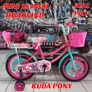 sepeda anak perempuan HIGHWIND KUDA PONY mini 16 inch UNICORN  sepeda mini anak ukuran 16 inch