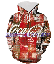 （xzx  31th）  (ALL IN STOCK) Coca-Cola Red Beauty 3D Full Print Unisex Hooded Casual Long Sleeve Hooded Style 19