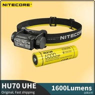 NITECORE HC70 UHE 1600Lumens 6 x NiteLab UHE LED USB-C Rechrgeable Headlamp White Light+Red Light Wi