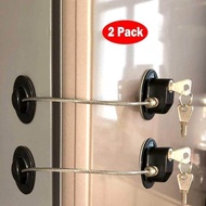 2 Pieces Refrigerator Door Lock Strong Adhesive Freezer Door Lock File Drawer Lock Child Safety