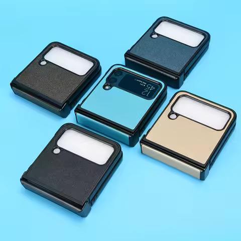 For Samsung Galaxy Z Flip 3 Z Flip 4 Sand Grain Design Feel Skin PU Hinge Case Galaxy ZFlip 4 ZFlip 