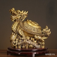 Dragon Turtle Decoration Pure Copper Fortune Gossip Dragon Turtle Dragon-Head Tortoise Copper Money 