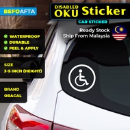 OKU STICKER. OKU LOGO STICKER. STIKER OKU. HANDICAP STICKER. DISABLE STICKER. STICKER KERETA. CAR ST