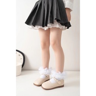 Girls' Socks with Lace Chain Ribbon Model / Kids Girl Socks / Kids Dance Socks Girls' Socks with Lac