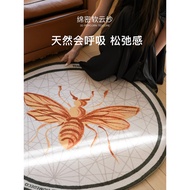 TEXDREAM Attitude Flying Land/French Retro Wool Carpet Living Room Bedroom Cloakroom Round Floor Mat