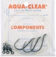 Aqua-Clear, Snelled 5/0 Black Nickel Beak Hooks, 36 in / 91.4 cm, 60 lb / 27.2 kg Grand Slam Mono, 3