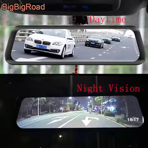BigBigRoad Car DVR Dash Camera Cam Stream RearView Mirror IPS Screen For Honda Odyssey Vezel City Fi