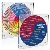 P.K.YO-Feeling Wheel for Adults Acrylic Emotion Wheel Chart Colorful Mental Health Decor Social Work