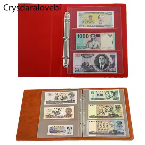 5pcs 2/3/4/20/30/42 Pockets Money Banknote Paper Money Album Page Collecting Holder Sleeves Loose Le