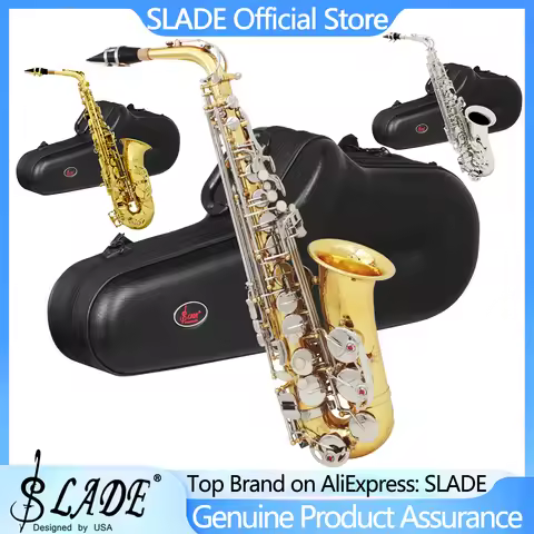 SLADE Alto Saxophone Brass Body Eb Saxophone Carved Shell Key High Quality Professional Woodwind Ins