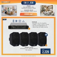 DYNAMAX P250VUB 250W PA Amplifier, DYNAMAX F65Q#0 6.5" (30 W) Wall Mount Speaker Box Speaker (4 Pcs)