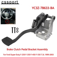 YC3Z-7B633-BA Brake Clutch Pedal Bracket Assembly Black Metal For Ford Super Duty F-250 F-350 F-450 
