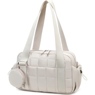 CAMTOP Mini Gym Bag for Women, Small Gym Tote Bag Puffy Quilted Sports Duffel Bag with Wet Compartme