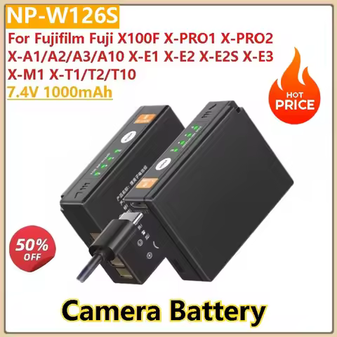 100% New USB NP-W126S NP-W126 Battery For Fujifilm Fuji X100F X-PRO1 X-E1 X-E2 X-E2S X-E3 X-M1X-T1/T