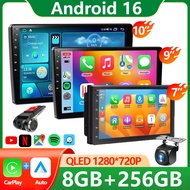 【Android 16】8GB+256GB Car Android Player 7/9/10 Inch Double Din Car Multimedia Player with Wireless 