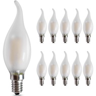 10 Pack E14 LED Dimmable 4W Warm White 2700K C35 Bent Tip Flame Shape Vintage Led Chandelier Light B