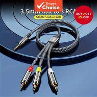Riksoin 3.5mm to 3RCA Cable Stereo Audio Video Aux Cable for Camcorder 9.8FT