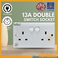 [SIRIM] 13A DOUBLE SWITCH SOCKET 2 Way Switch Socket Switches Wall Socket Extension 3 Pin Plug &amp; Easy 2 Pin Plug Soket