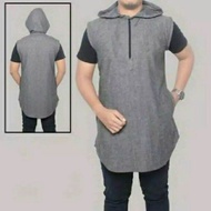Jaket Sweater Hoodie Rompi Sholat Polos Pria / Jaket Rompi Shalat / Baju Muslim / Koko Muslim / Rompi Muslim
