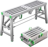 Adjustable Scaffolding Platform Work Platform, 4.59-6.5 Ft Portable Scaffolding Platform Ladder, Fol