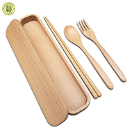 Bộ Muỗng,Đũa, Nĩa Cá Nhân Kèm Hộp Đựng Bằng Gỗ Mang Đi Tiện Dụng - Đồ Dùng Gia Dụng Thương Hiệu Trườ