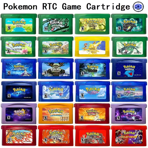 Pokémon Series RTC English Game Cartridge，Snakewood，Black Pearl Emerald，GBA Real-time Clock Game Car