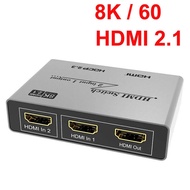 8K@60Hz HDMI 2.1 Switcher 4K@120Hz 8k 2x1 HDMI Switch 8k Switch Screen Share 2 In 1 Out Converter for PS4 PS5 PC To TV Projector