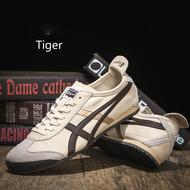 New Onitsuka Tiger Shoes 66 Sneakers Beigebrown Super Soft Leather for Both Men and Women Leisure Sports Running Tiger Running Shoes