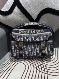 Dior 小碼 Diorcamp 手袋藍色 Dior Oblique 刺繡 100%Authentic, 99%New  💎尖沙咀中港城門市
