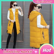 Hitchie -10Deg Women Sleeveless Padded Winter Down Jacket Woman Fleece Baju Sejuk Tebal Parka Korean