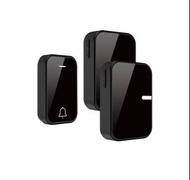 自動發電無線門鐘 (1拖2) 香港三腳插 Self-powered Wireless Doorbell HK Plug (1 transmitter 2 receiver)  香港插頭黑色無線門鈴 無