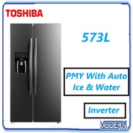 **MELAKA/TAMPIN **MIDEA **Side-by-side Inverter Refrigerator GR-RS637WE-PMY With Auto Ice &amp; Water Dispenser