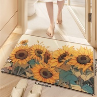 Dajiang floor mat floral home bathroom absorbent foot mat anti slip mat
