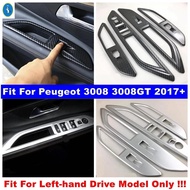 For Peugeot 3008 3008GT 2017 - 2023 Inner Door Armrest Window Glass Lift Button Control Protection P