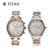 Titan Bandhan White Dial Stainless Steel Strap Couple Watches 17332570KM01