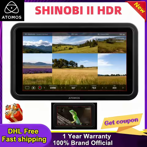 Atomos Shinobi II 5.2" HDMI HDR Monitor 1500nit HDMI 4K HDMI Cable Compatible, and HD video input At