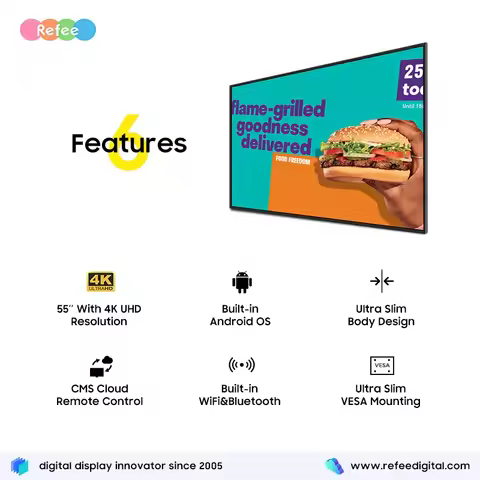 Smart TV 27 32 43 49 55 Inch Flat Screen Wall Mount Digital Signage Advertising Player 2K 4K LCD Dis