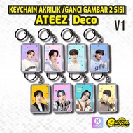 GANTUNGAN Keychain Ateez Keychain, thick acrylic material, reversible image