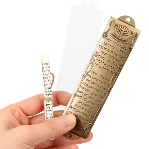 Mezuzah Alloy Decor Case Jewish Metal House Door Religious Scroll Mezuza Blessing Hebrew Holy Wall V