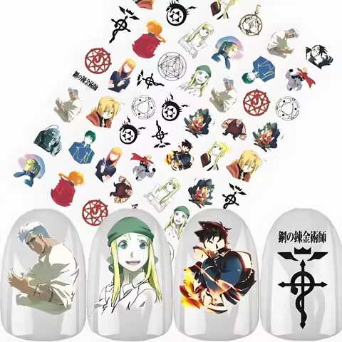 TSC-309 Fullmetal Alchemist,Edward Elric,Anime 3d Nail Art Stickers Nail Stickers