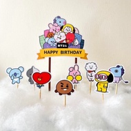 BT21 TOPPER/BT21 CAKE DECORATION/HAPPY BIRTHDAY CAKE TOPPER/HAPPY BIRTHDAY TOPPER