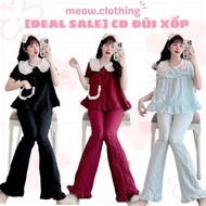 [DEAL Home Furnishings, Women's Sleepwear Sets Long Sleeve Smooth Foam Rabbit Applique Freesize Unde