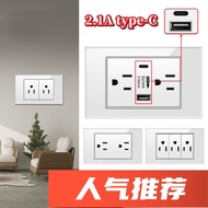 Tempered Glass Series Taiwan Dedicated Wall Switch Socket Light Switch 110V 13A Type-c 20W Super Fast Charge Socket 2 Years Warranty