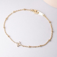 Grace Fine Jewelry 9K Gold Bracelet Clover-Shaped Gem