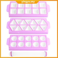 3 Pcs Ravioli Maker Press with 1 Rolling Pin 10 Grids Round 10 Grids Square 14 Grids Triangular Ravi