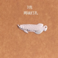 Pure 9999 Solid Sterling Silver Silver Silver Arowana Tea Pet Water Ornaments Play Handmade Ornament