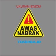 Motorcycle Sticker Beware of Space, size 8x8cm